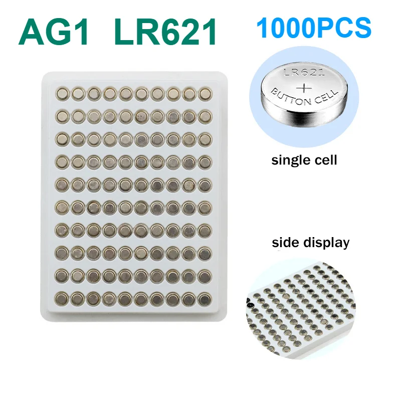 1000pcs 1.55V TR621SW For Watch Toys Remote AG1 LR621 SR621 164 Button Batteries LR621W CX60 364A Cell Coin Alkaline Battery
1000pcs 1.55V TR621SW For Watch Toys Remote AG1 LR621 SR621 164 Button Batteries LR621W CX60 364A Cell Coin Alkaline Battery
