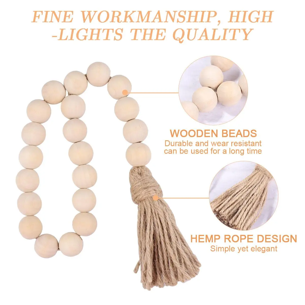 3 Pcs Wall Hanging Wooden Bead Tassel Decoration Country Accessories Beads Garland
3 Pcs Wall Hanging Wooden Bead Tassel Decoration Country Accessories Beads Garland