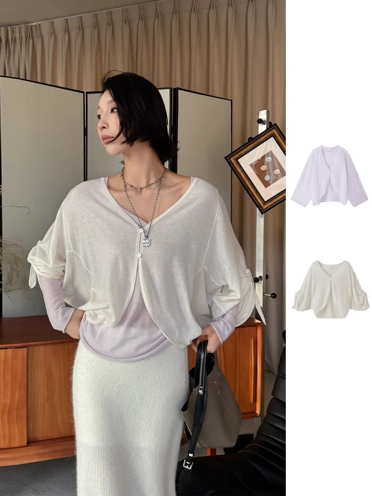 ALWOOLS Brand New Knitted Woolen Cardigan with Twist Splicing DEARSOCUTE Vintage Sle Loose Fit Women's Sweater
ALWOOLS Brand New Knitted Woolen Cardigan with Twist Splicing DEARSOCUTE Vintage Sle Loose Fit Women's Sweater