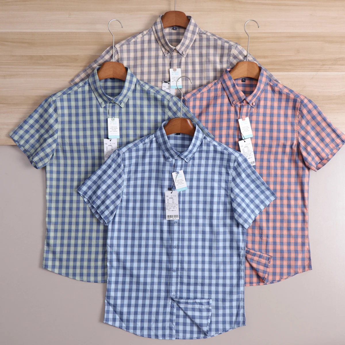 Men's Summer Thin Breathable Cotton Blend Shirt Short Sleeve Plaid Casual Style Standard Fit Chinese Production
Men's Summer Thin Breathable Cotton Blend Shirt Short Sleeve Plaid Casual Style Standard Fit Chinese Production