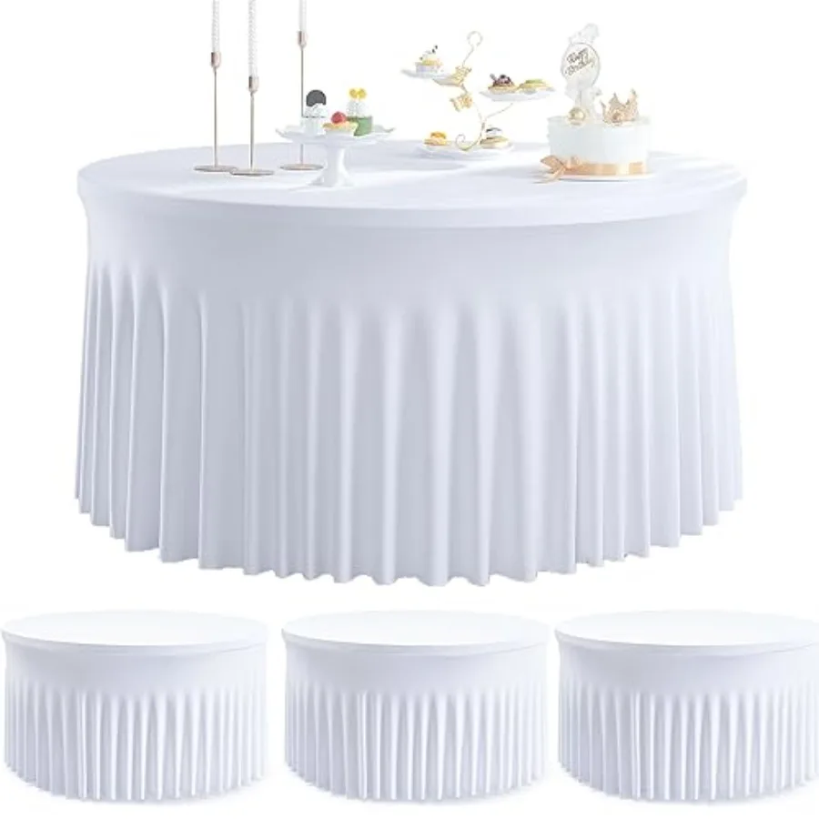 4Pack Round Spandex Tablecloths for 60 inch Table, Stretchy Wrinkle Free 120inch Fitted 5Feet Round Table Cloths Cover with Ski
4Pack Round Spandex Tablecloths for 60 inch Table, Stretchy Wrinkle Free 120inch Fitted 5Feet Round Table Cloths Cover with Ski