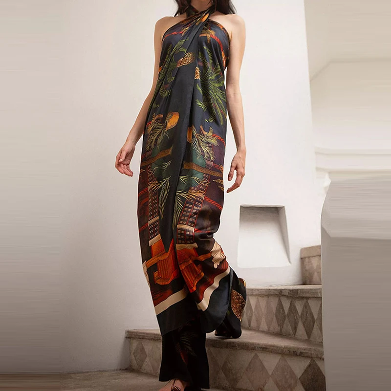 2025 Women Pattern Print 2Pcs Temperament Outfits Sexy Elegant Nightclub Set High Street Halter Sleeveless Top&Long Pants Suit
2025 Women Pattern Print 2Pcs Temperament Outfits Sexy Elegant Nightclub Set High Street Halter Sleeveless Top&Long Pants Suit