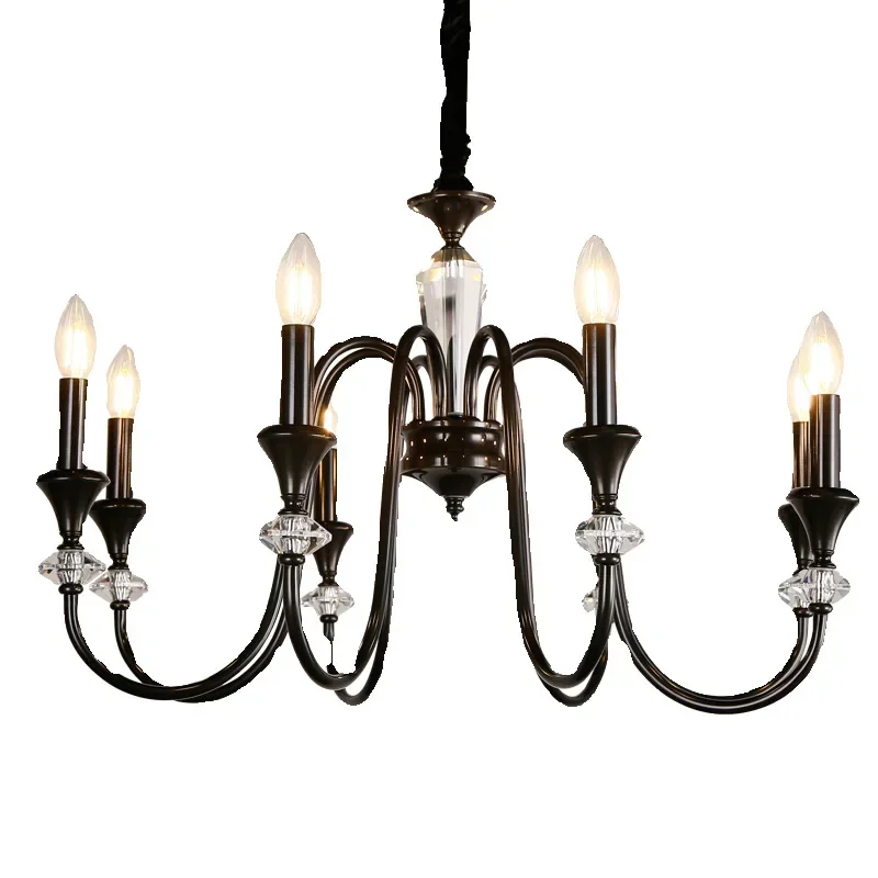 All copper French retro candle crystal chandelier black American light luxury medium and ancient style Nanyang style
All copper French retro candle crystal chandelier black American light luxury medium and ancient style Nanyang style