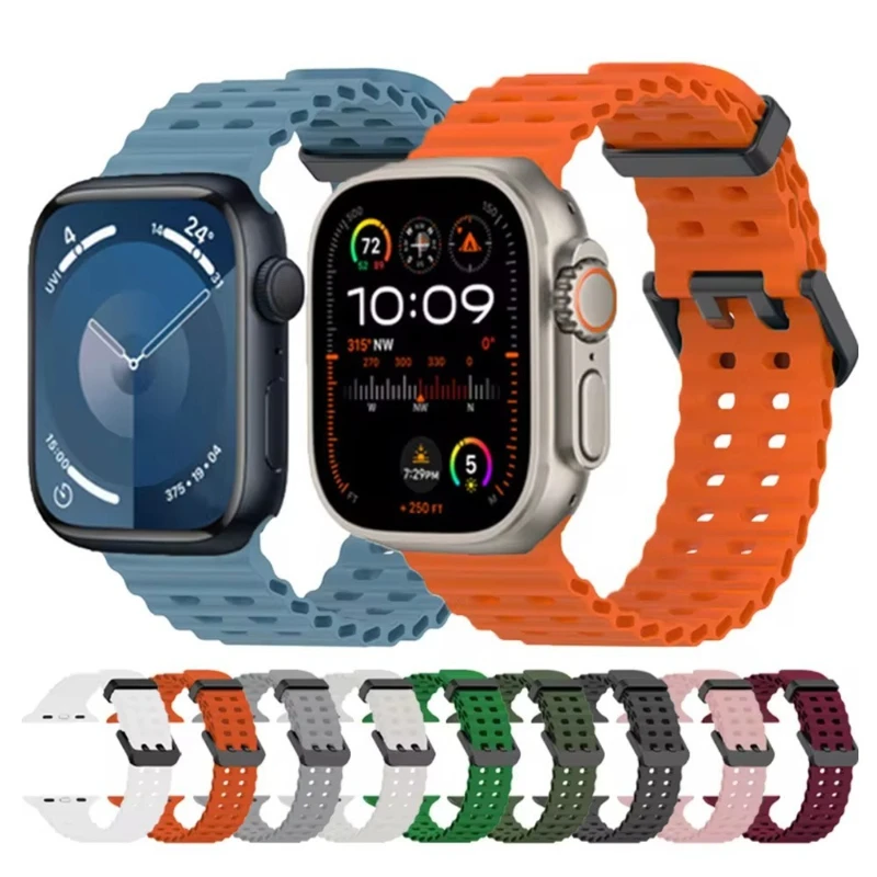 For Apple Iwatch S10 New Fashion Ocean Double-breasted Silicone Strap Apple Watch9 Sports Breathable Wristband
For Apple Iwatch S10 New Fashion Ocean Double-breasted Silicone Strap Apple Watch9 Sports Breathable Wristband