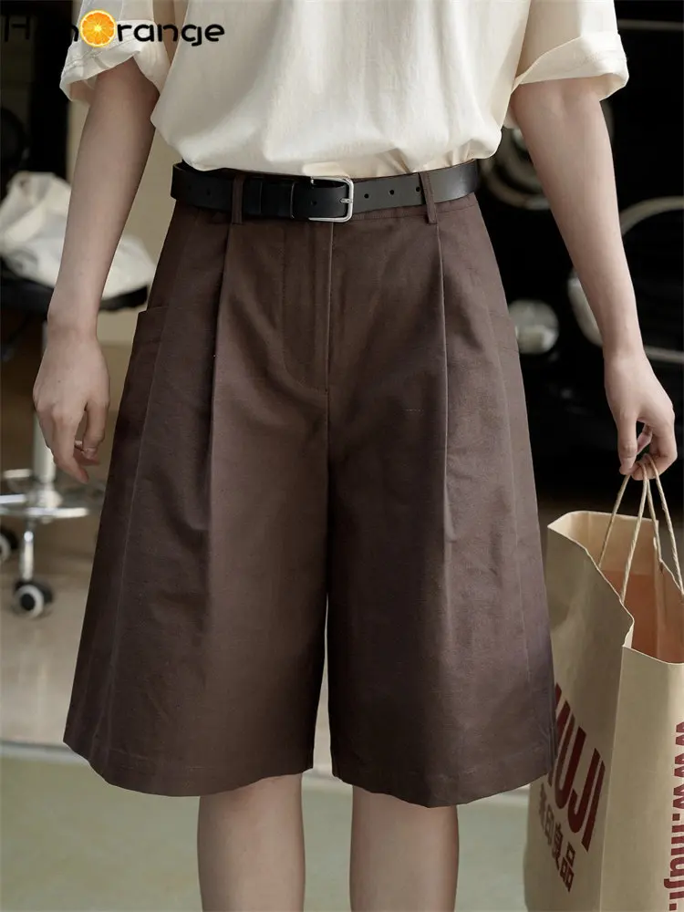 HanOrange 2026 Summer Retro Simple Wide Leg Shorts Women Loose Knee Length Casual Pants Female Rice Apricot/Deep Coffee
HanOrange 2026 Summer Retro Simple Wide Leg Shorts Women Loose Knee Length Casual Pants Female Rice Apricot/Deep Coffee