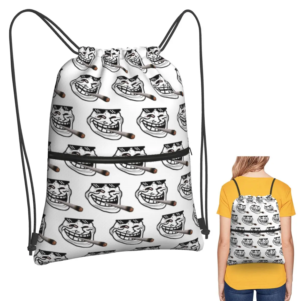 Novelty TROLL Face Meme Funny Backpacks Portable Drawstring Bags Sundries Bag Book Bags for Man Woman Students
Novelty TROLL Face Meme Funny Backpacks Portable Drawstring Bags Sundries Bag Book Bags for Man Woman Students