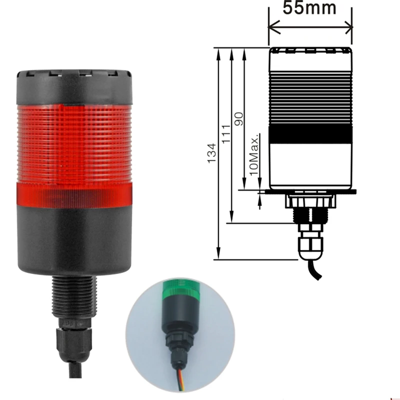 ELEWIND 55mm Signal Tower Light for Industry Machine and Emergency red color light (YWJD-55A)
ELEWIND 55mm Signal Tower Light for Industry Machine and Emergency red color light (YWJD-55A)