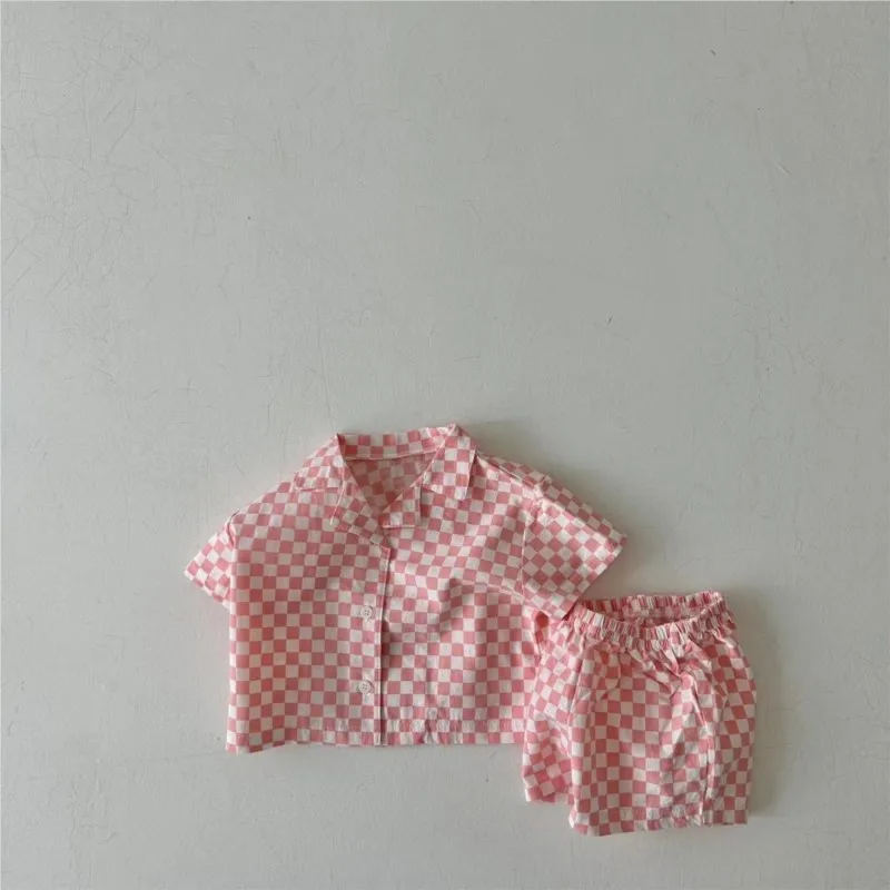 Summer Baby Girl Two-piece Clothes Set Muslin Checkboard Short Sleeve Infant Girl Top And Shorts Suit Sweet Thin Tee Shorts Sets
Summer Baby Girl Two-piece Clothes Set Muslin Checkboard Short Sleeve Infant Girl Top And Shorts Suit Sweet Thin Tee Shorts Sets