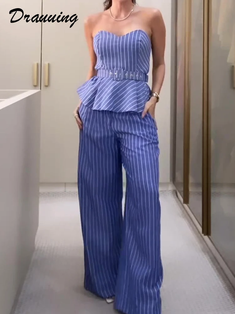 Drauuing 2 Pieces Sets Women Casual Crop Top And Pant Off Shoulder Top With Pant Outfits Women Stripe Fashion Matching Sets
Drauuing 2 Pieces Sets Women Casual Crop Top And Pant Off Shoulder Top With Pant Outfits Women Stripe Fashion Matching Sets