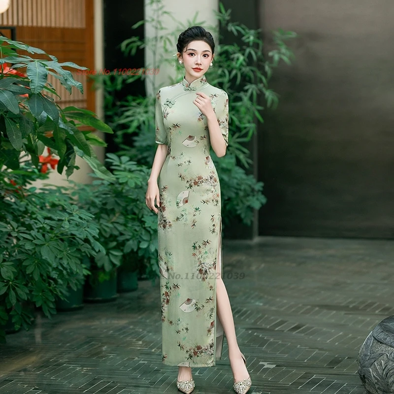 2025 chinese vintage qipao dress improved cheongsam national flower print evening banquet dress folk stage performance qipao
2025 chinese vintage qipao dress improved cheongsam national flower print evening banquet dress folk stage performance qipao