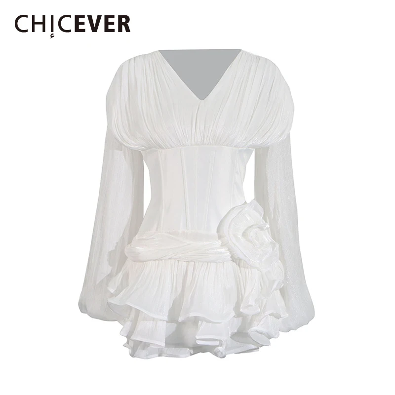 CHICEVER однотонная туника с аппликацией, мини-платья для женщин, v-образный вырез, длинный рукав, высокая талия, лоскутные оборки, темпераментный женский
CHICEVER однотонная туника с аппликацией, мини-платья для женщин, v-образный вырез, длинный рукав, высокая талия, лоскутные оборки, темпераментный женский