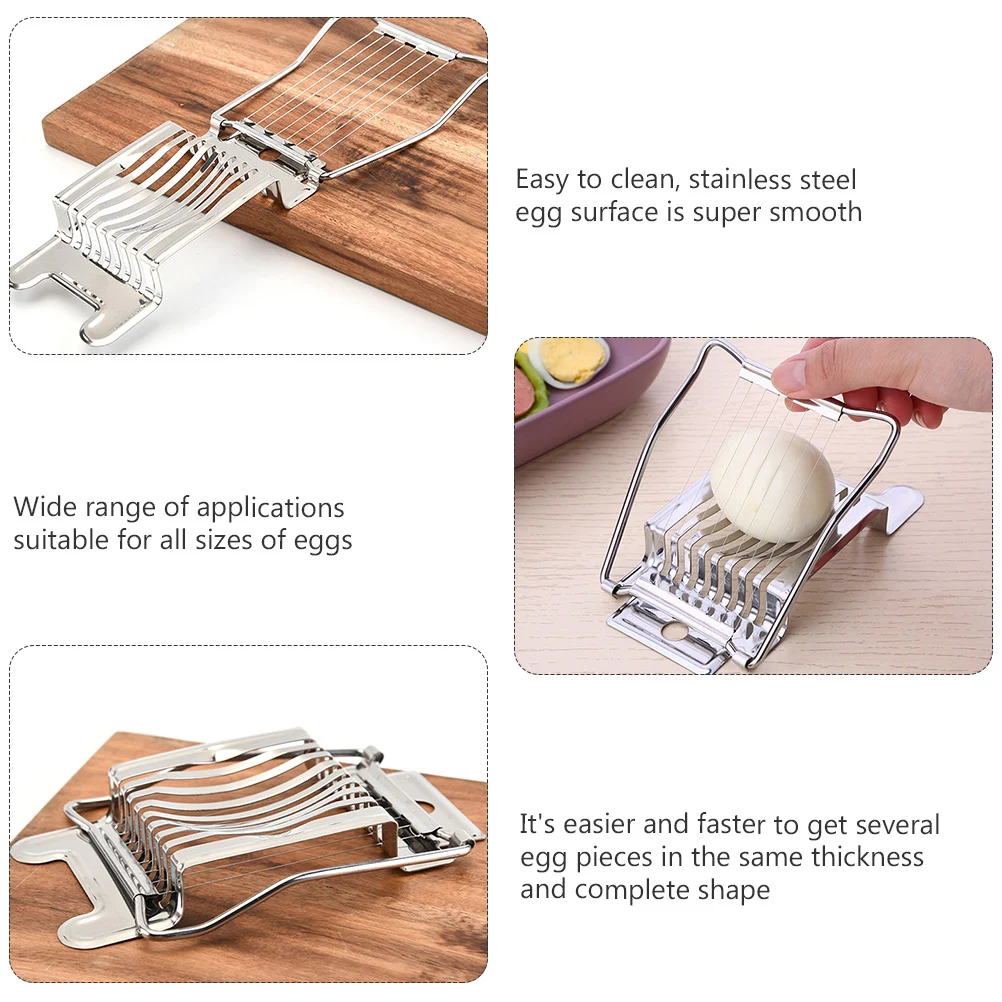 2Pcs Stainless Tool for Soft Boiled Egg Eggs Gadget Gadget Wire Egg Cutting Device 
2Pcs Stainless Tool for Soft Boiled Egg Eggs Gadget Gadget Wire Egg Cutting Device