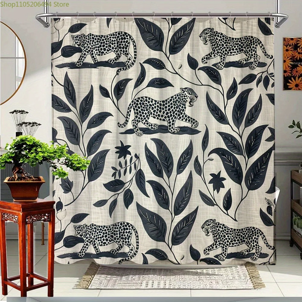1pc Botanical Leopards Shower Curtain - Vibrant Wildlife & Leaf Pattern, Durable Polyester Fabric, 70.8x70.8 Inches, Machine W
1pc Botanical Leopards Shower Curtain - Vibrant Wildlife & Leaf Pattern, Durable Polyester Fabric, 70.8x70.8 Inches, Machine W