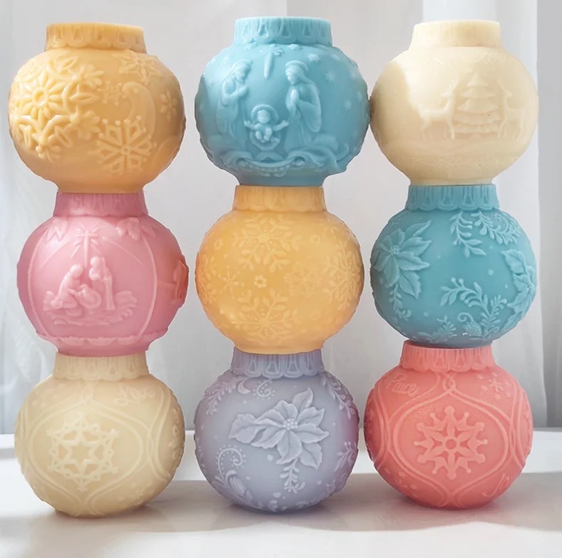 SZ744 Large 3.2inch Christmas Relief Lantern Ball Elk Snowflake Candle Soap Silicone Mold DIY Gift Ornaments
SZ744 Large 3.2inch Christmas Relief Lantern Ball Elk Snowflake Candle Soap Silicone Mold DIY Gift Ornaments