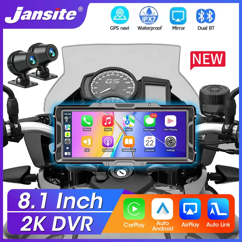 Jansite Portable 8.1 inch IP67 Waterproof Motorcycle 2K DVR GPS Navigation Wireless Carplay Android Auto Moto Recorder Monitor
Jansite Portable 8.1 inch IP67 Waterproof Motorcycle 2K DVR GPS Navigation Wireless Carplay Android Auto Moto Recorder Monitor