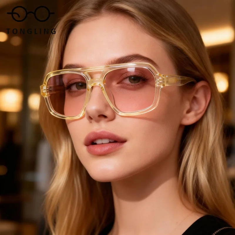 High-Quality Men Handmade Candy-Color Double-Bridge Large-Frame Glasses Fashion Trendy Square-Frame Anti-UV Acetate Sunglasses
High-Quality Men Handmade Candy-Color Double-Bridge Large-Frame Glasses Fashion Trendy Square-Frame Anti-UV Acetate Sunglasses