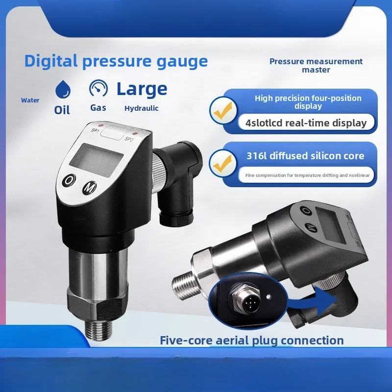 PTL580 Intelligent High Precision Digital Pressure Gauge Hydraulic Oil Pressure Air Water Vacuum Positive and Negative
PTL580 Intelligent High Precision Digital Pressure Gauge Hydraulic Oil Pressure Air Water Vacuum Positive and Negative