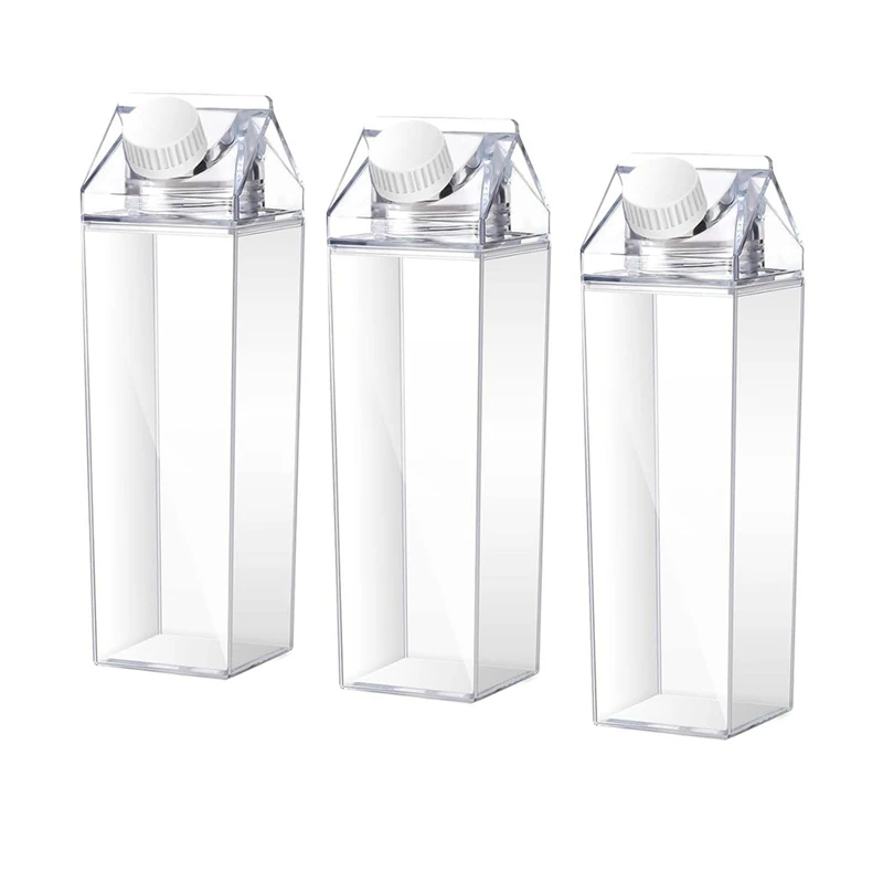 3 Pcs 1000Ml Milk Water Bottle Square Plastic Coffee Milk Bottle Portable Reusable Leakproof Juice Bottle For Camping
3 Pcs 1000Ml Milk Water Bottle Square Plastic Coffee Milk Bottle Portable Reusable Leakproof Juice Bottle For Camping