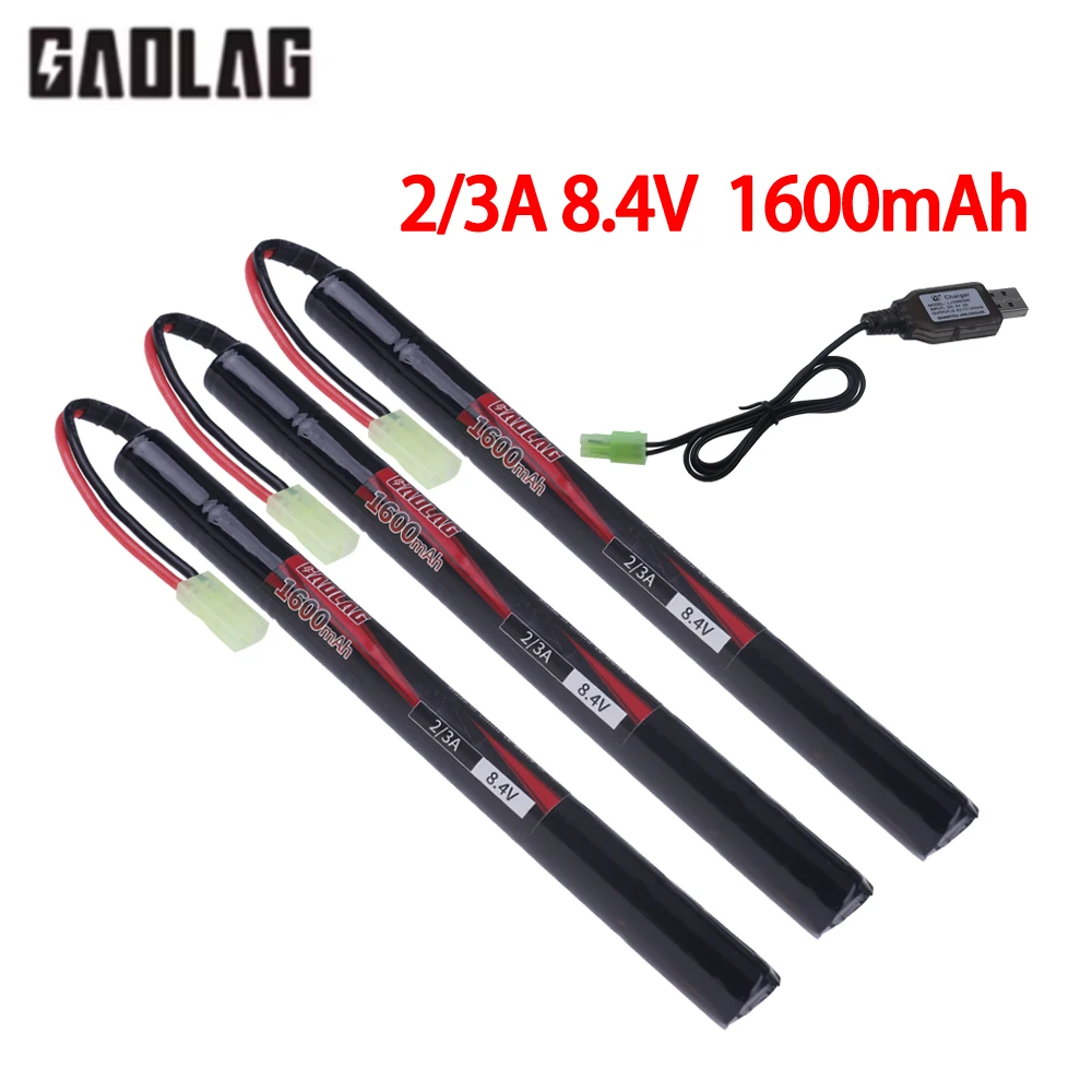8.4V 1600mAh Airsoft Battery for SCAR-L MP5K AEG Rifle Parts 8.4V NiMH Butterfly Nunchuck Battery with Mini Tamiya Connector
8.4V 1600mAh Airsoft Battery for SCAR-L MP5K AEG Rifle Parts 8.4V NiMH Butterfly Nunchuck Battery with Mini Tamiya Connector
