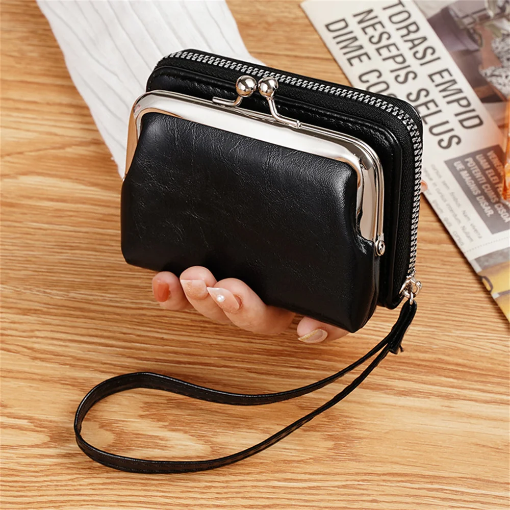 Fashion Women's Large Capacity Buckle Wallet Wrist Strap Short Coin Purse Retro Card Bags Multi Card Pocket Ladies Money Clip
Fashion Women's Large Capacity Buckle Wallet Wrist Strap Short Coin Purse Retro Card Bags Multi Card Pocket Ladies Money Clip