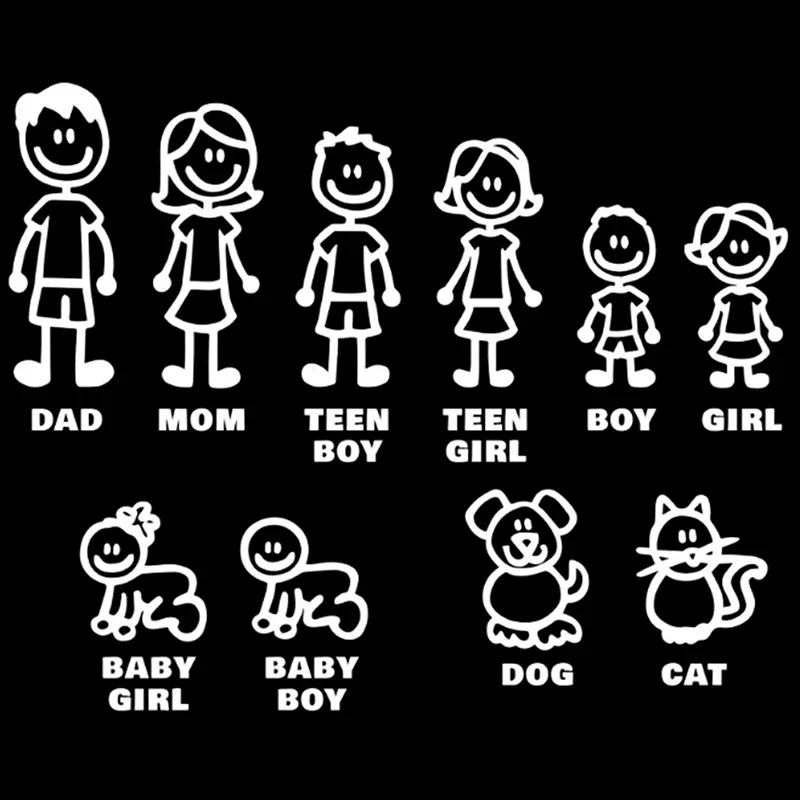 Personality Family Fun 20cm*15cm Dog Cat Baby Children Car Stickers Vinyl Waterproof Decal Car Motorcycle Exterior Decorative
Personality Family Fun 20cm*15cm Dog Cat Baby Children Car Stickers Vinyl Waterproof Decal Car Motorcycle Exterior Decorative