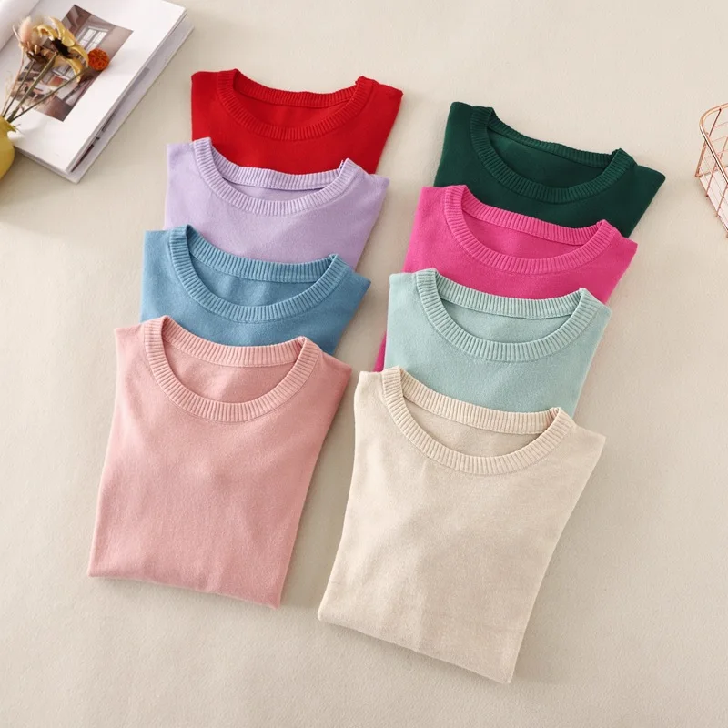 C 2022 New Women Fall O Neck Long Sleeve Solid Color Casual All Match Knit Tops For Ladies Fashion Chic Slim Sweater
C 2022 New Women Fall O Neck Long Sleeve Solid Color Casual All Match Knit Tops For Ladies Fashion Chic Slim Sweater