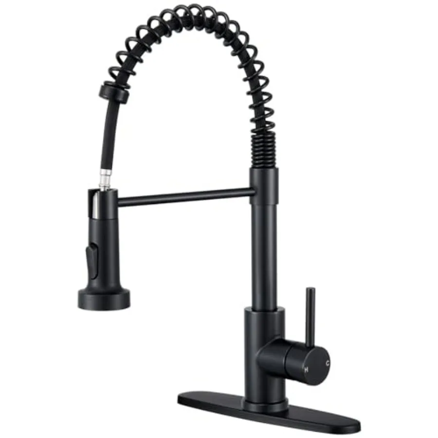 Kitchen Faucet with Pull Down Sprayer Matte Black Single Handle Stainless Steel Spring Pull Out Sink Faucet for Kitchen Sink wi
Kitchen Faucet with Pull Down Sprayer Matte Black Single Handle Stainless Steel Spring Pull Out Sink Faucet for Kitchen Sink wi