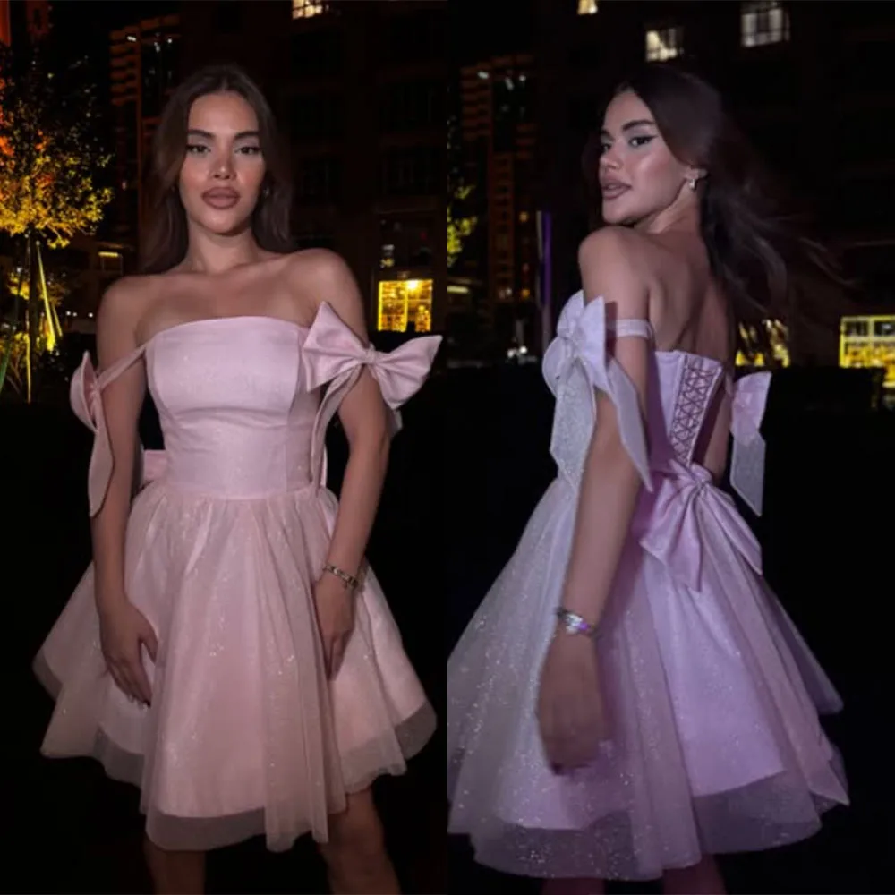 High Quality Customized Strapless Above Knee Pink Bow Backless Wedding Party Kleider Damen Elegant Evening Dress فستان احمر Robe
High Quality Customized Strapless Above Knee Pink Bow Backless Wedding Party Kleider Damen Elegant Evening Dress فستان احمر Robe