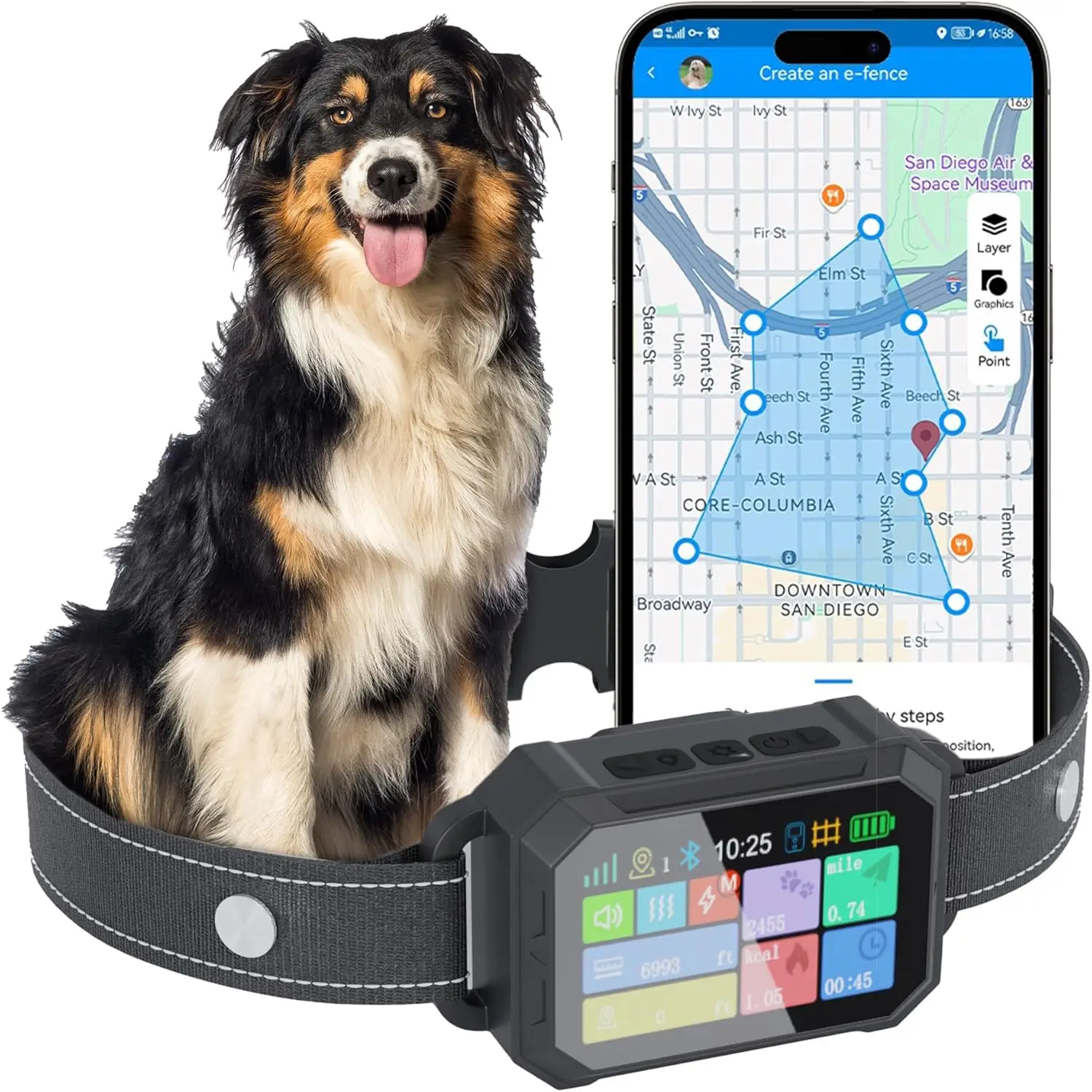 Customizable GPS Dog Collar Fence, Waterproof LCD, 6998 ft Safe Zone, App-Controlled Wireless Pet Training Collar
Customizable GPS Dog Collar Fence, Waterproof LCD, 6998 ft Safe Zone, App-Controlled Wireless Pet Training Collar