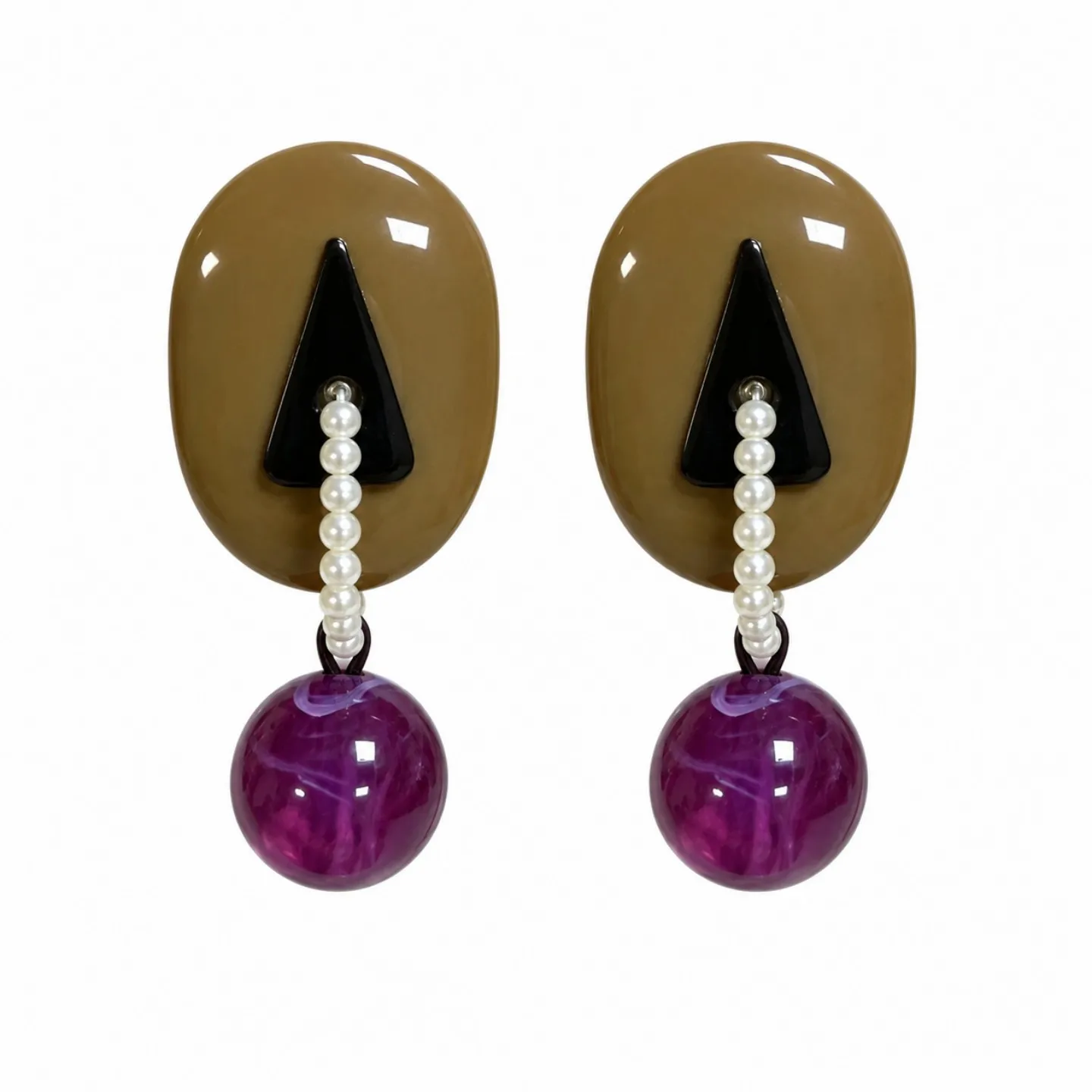 Vintage Light Luxury Purple Crystal Pendant Earrings Coffee Geometric Pearl Beaded Studs Women Party Jewelry Gift
Vintage Light Luxury Purple Crystal Pendant Earrings Coffee Geometric Pearl Beaded Studs Women Party Jewelry Gift