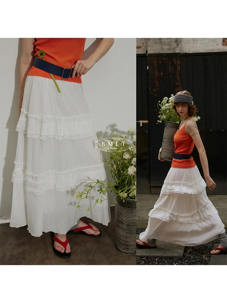 BMLT High Waist Pleated Mid-Length A-Line Skirt Pure Color Design Slimming Cake Skirt Commute Sle Korean Faion
BMLT High Waist Pleated Mid-Length A-Line Skirt Pure Color Design Slimming Cake Skirt Commute Sle Korean Faion