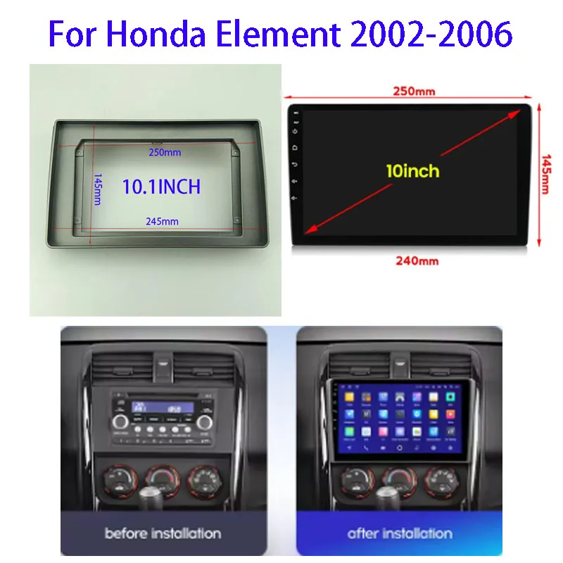 10.1 Inch Car Frame Fascia Android Radio Dash Fitting Panel Kit For Honda Element 2002-2006
10.1 Inch Car Frame Fascia Android Radio Dash Fitting Panel Kit For Honda Element 2002-2006