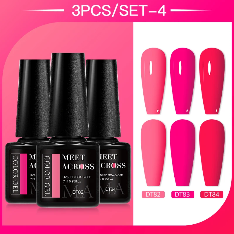 MEET ACROSS 3Pcs/Set 7ml Fluorescent Gel Nail Polish For Nails Summer Sparkly Glitter Nail Art UV Gel Nail Supplies Manicure
MEET ACROSS 3Pcs/Set 7ml Fluorescent Gel Nail Polish For Nails Summer Sparkly Glitter Nail Art UV Gel Nail Supplies Manicure