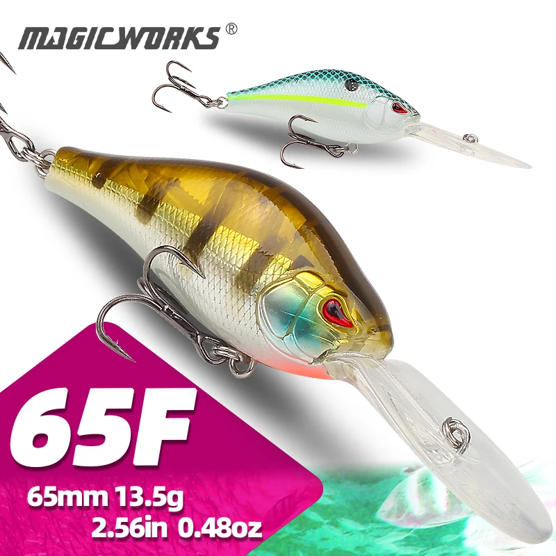 Magic Works 65mm 13.5g Crankbaits Fishing Swimbait Wobbler Hard Lure Saltwater Floating Bass Artificial Bait for Tucunare Tackle
Magic Works 65mm 13.5g Crankbaits Fishing Swimbait Wobbler Hard Lure Saltwater Floating Bass Artificial Bait for Tucunare Tackle