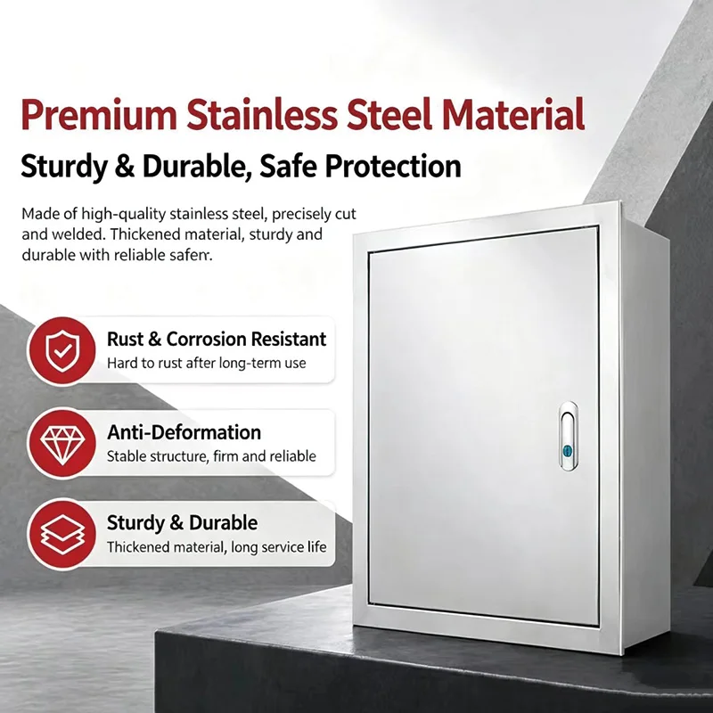 Thickened Waterproof Recessed Distribution Box, Stainless Steel Embedded Concealed Electrical Box
Thickened Waterproof Recessed Distribution Box, Stainless Steel Embedded Concealed Electrical Box