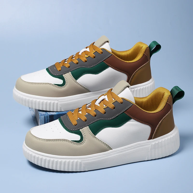 Men's New Plus Size 39-45 Color Blocked Leather Lace Up Sports Shoes, Low Cut Versatile Wear-resistant Casual Shoes Breathable
Men's New Plus Size 39-45 Color Blocked Leather Lace Up Sports Shoes, Low Cut Versatile Wear-resistant Casual Shoes Breathable
