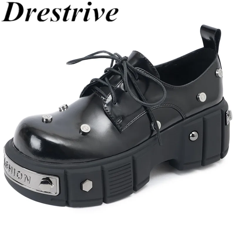 Drestrive 2025 Fashion Women's Pumps Cow Split Leather Thick Mid Heels Platform Lace Up Metal Spring Shoes Loafers
Drestrive 2025 Fashion Women's Pumps Cow Split Leather Thick Mid Heels Platform Lace Up Metal Spring Shoes Loafers
