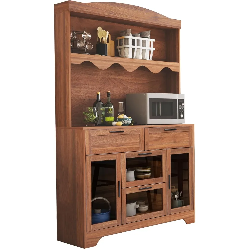 Large Farmhouse Kitchen Pantry Storage Cabinet with Microwave Stand, Freestanding Hutch Cabinet, Retro Walnut Kitchen Cabinets
Large Farmhouse Kitchen Pantry Storage Cabinet with Microwave Stand, Freestanding Hutch Cabinet, Retro Walnut Kitchen Cabinets
