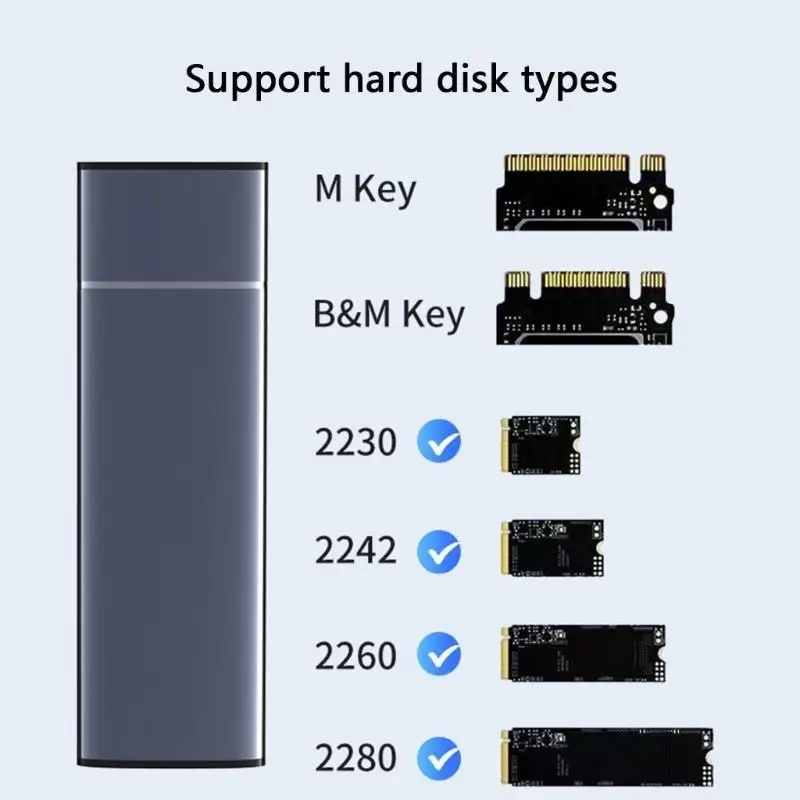 652F M.2 Externals Hard Drive Case M.2 NGFFs/NVME Disk Enclosure Highly Speed Data Transfer for Business Travel
652F M.2 Externals Hard Drive Case M.2 NGFFs/NVME Disk Enclosure Highly Speed Data Transfer for Business Travel
