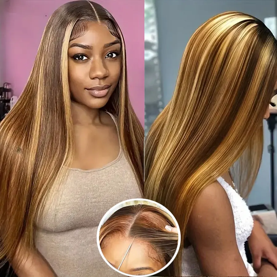 Highlight Wig Human Hair Straight Brazilian Hair 13x4/13x6 HD Lace Frontal Wig Glueless For Women Lace Closure Wig Pre Plucked
Highlight Wig Human Hair Straight Brazilian Hair 13x4/13x6 HD Lace Frontal Wig Glueless For Women Lace Closure Wig Pre Plucked