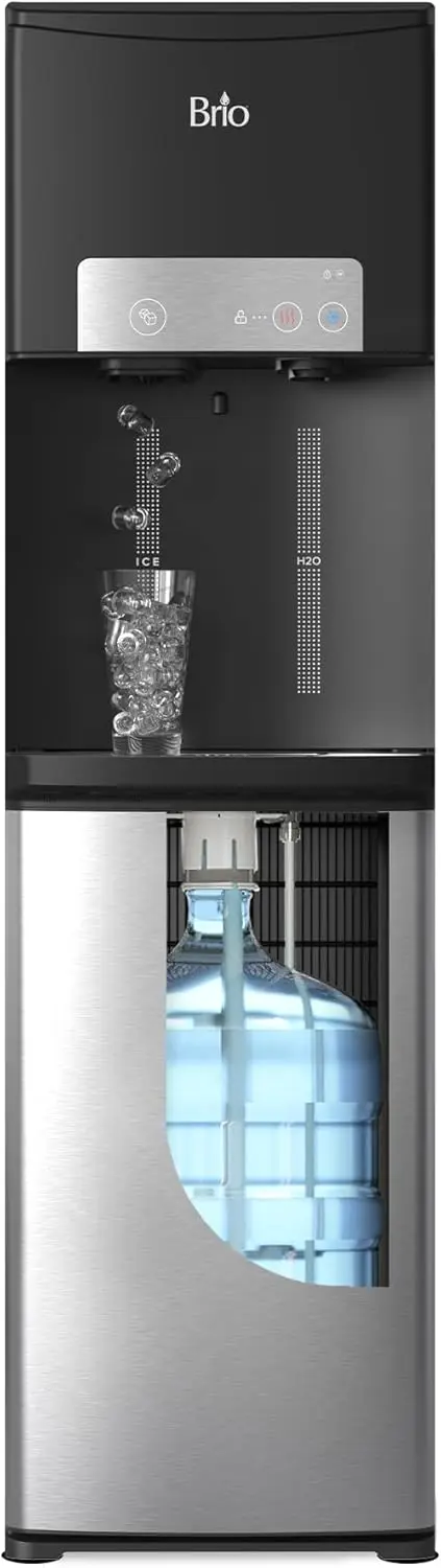 Bottom Load Water Cooler Dispenser with Ice Maker for 5 Gallon Bottles, UV Self-Cleaning Technology, Night Light, Child Safety Lock, 2X Fast Dispense - NSF Certified, Black & Stainless
Bottom Load Water Cooler Dispenser with Ice Maker for 5 Gallon Bottles, UV Self-Cleaning Technology, Night Light, Child Safety Lock, 2X Fast Dispense - NSF Certified, Black & Stainless