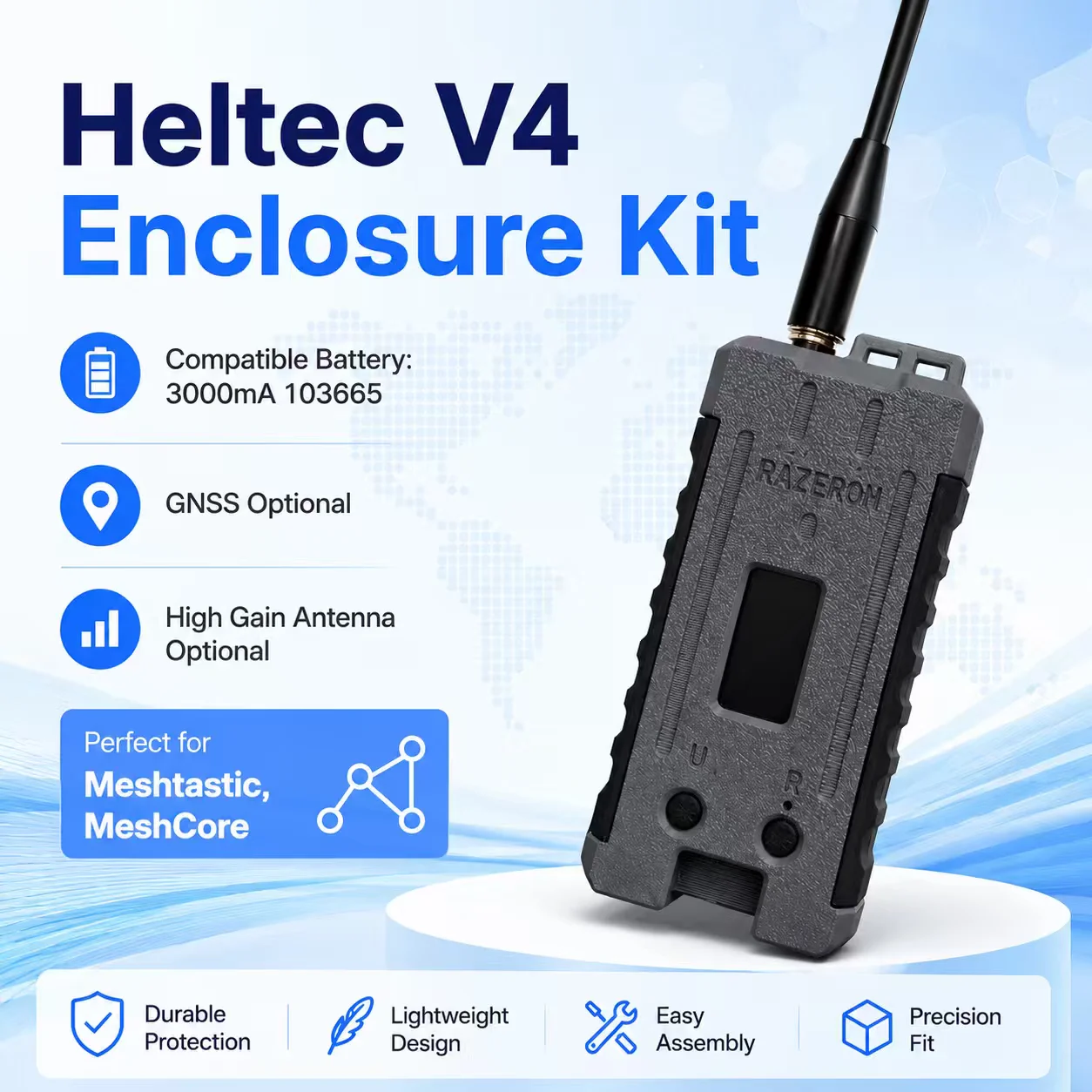 Meshtastic MeshCore Node Heltec V4 V4.3 Enclosure Case LoRa 28dBm WiFi BLE GPS IoT Kit
Meshtastic MeshCore Node Heltec V4 V4.3 Enclosure Case LoRa 28dBm WiFi BLE GPS IoT Kit