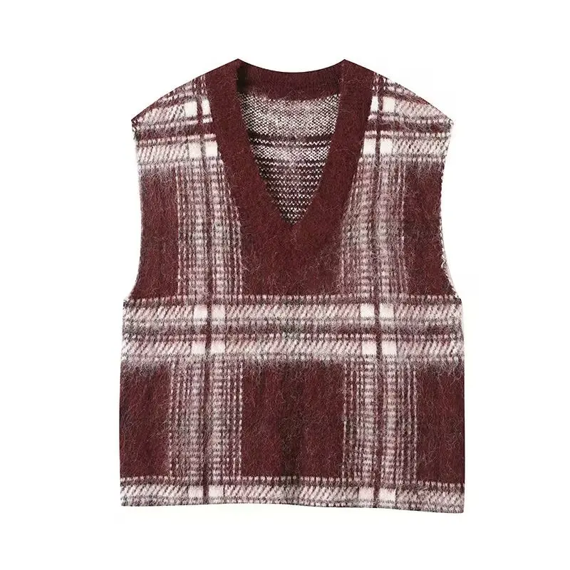 Женский полосатый вязаный пуловер с v-образным вырезом без рукавов, облегающий эластичный подол, повседневный укороченный свитер, новый зимний шикарный жилет
Женский полосатый вязаный пуловер с v-образным вырезом без рукавов, облегающий эластичный подол, повседневный укороченный свитер, новый зимний шикарный жилет