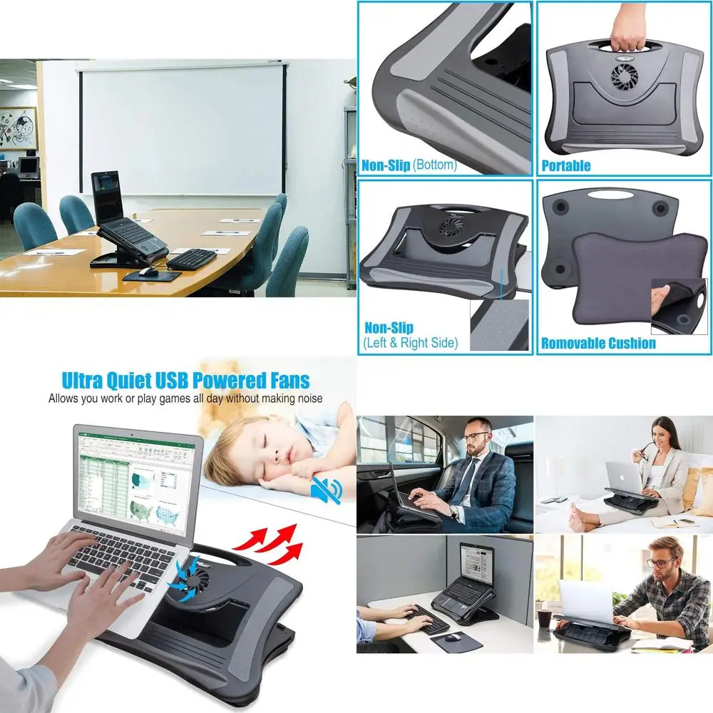 Портативная подставка для ноутбука с ковриком для мыши, подушкой и вентилятором для дома, офиса и путешествий
Портативная подставка для ноутбука с ковриком для мыши, подушкой и вентилятором для дома, офиса и путешествий