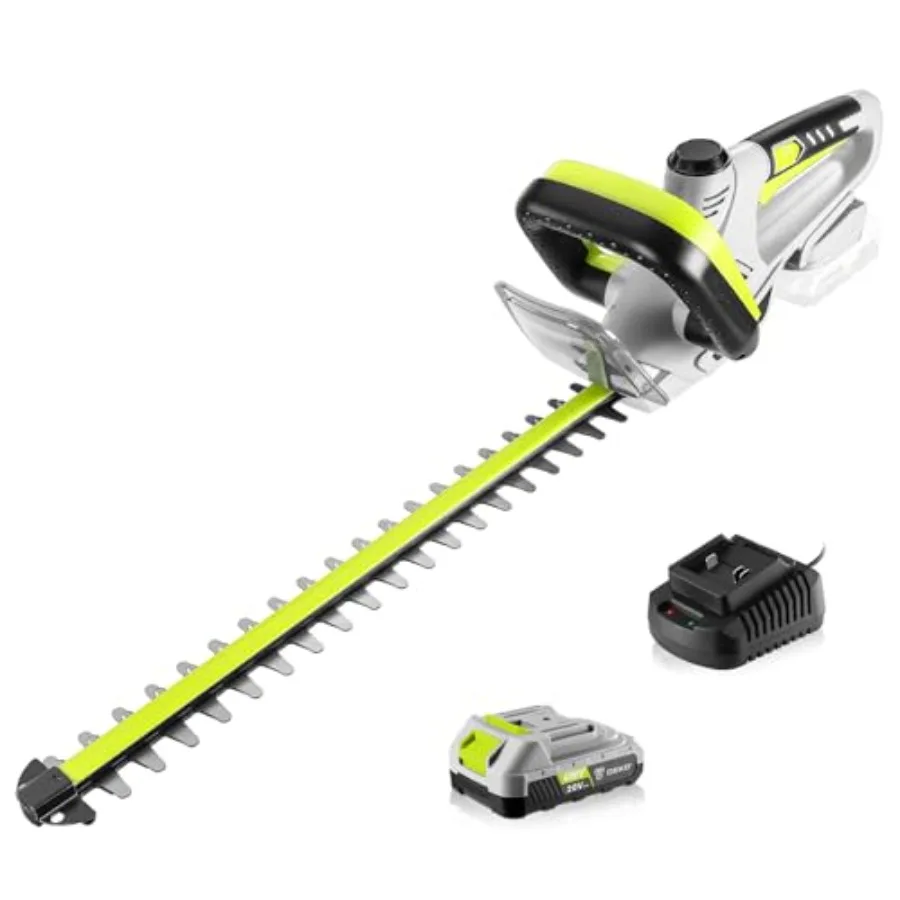 Cordless hedge trimmer for yard and garden use: 20V lithium-ion powered, 20-inch steel blade, green housing, lightweight ergono
Cordless hedge trimmer for yard and garden use: 20V lithium-ion powered, 20-inch steel blade, green housing, lightweight ergono