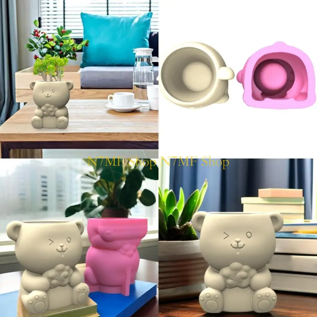 N7MF DIY Planter Silicone Mold Little Bear Flower Pot Concrete Mould
N7MF DIY Planter Silicone Mold Little Bear Flower Pot Concrete Mould