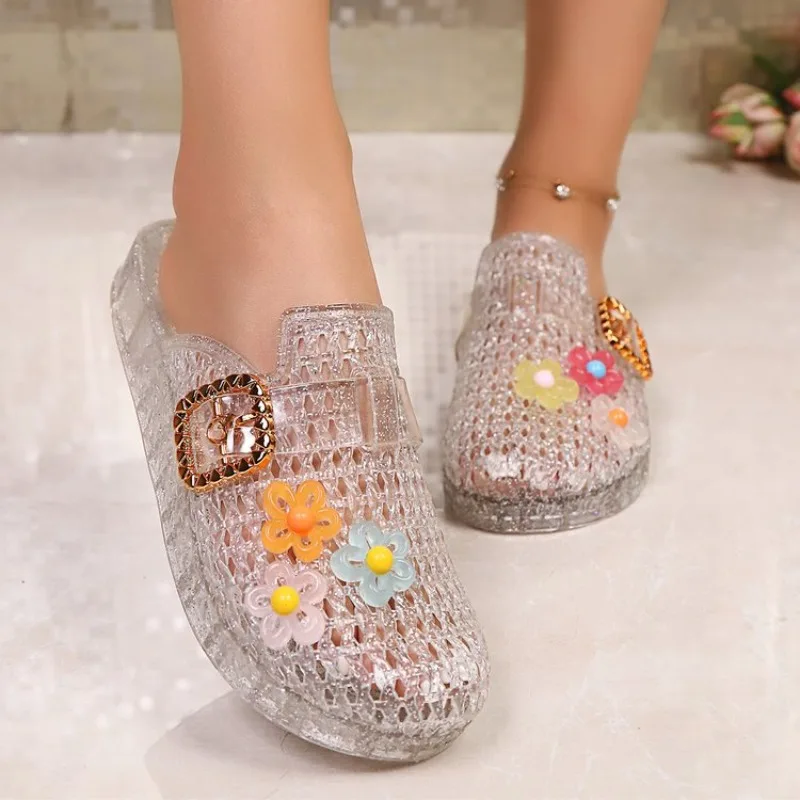 Crystal Jelly Slippers Women's Hollow out Comfortable Footwear Inner Four Season Use
Crystal Jelly Slippers Women's Hollow out Comfortable Footwear Inner Four Season Use