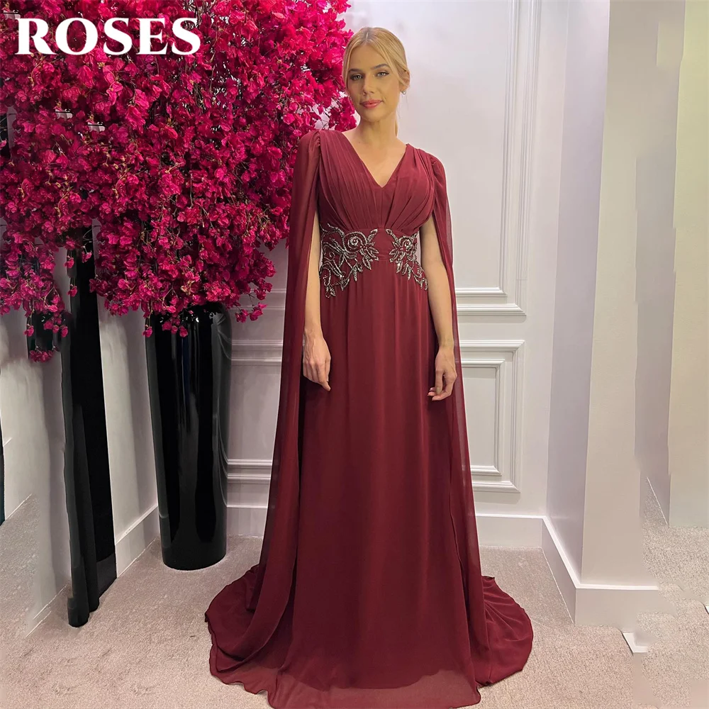 ROSES Burgundy Beach V Neck Prom Dress Embroidery Party Dress Beaded Celebrity Gown Chiffion Wedding Party Dress вечерние платья
ROSES Burgundy Beach V Neck Prom Dress Embroidery Party Dress Beaded Celebrity Gown Chiffion Wedding Party Dress вечерние платья