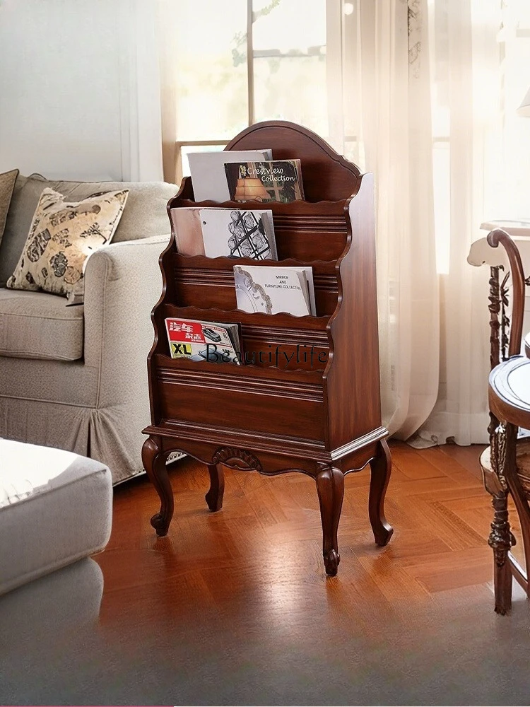 American Retro Distressed Solid Wood Magazine Rack Living Room Small Bookshelf
American Retro Distressed Solid Wood Magazine Rack Living Room Small Bookshelf