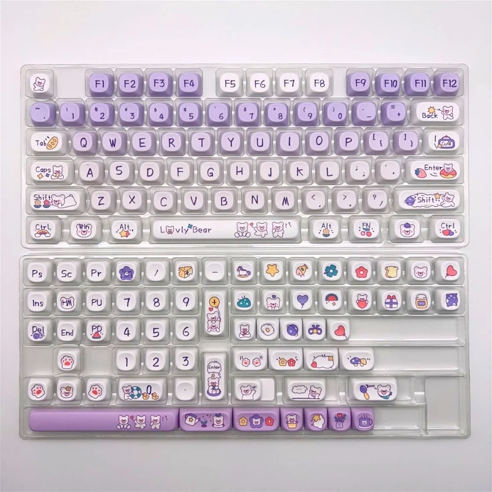 Bear theme, keyboard keycap set PBT MOA 138 keys, personality gradual change keycap for 21/61/87/104/108 mechanical keyboard
Bear theme, keyboard keycap set PBT MOA 138 keys, personality gradual change keycap for 21/61/87/104/108 mechanical keyboard